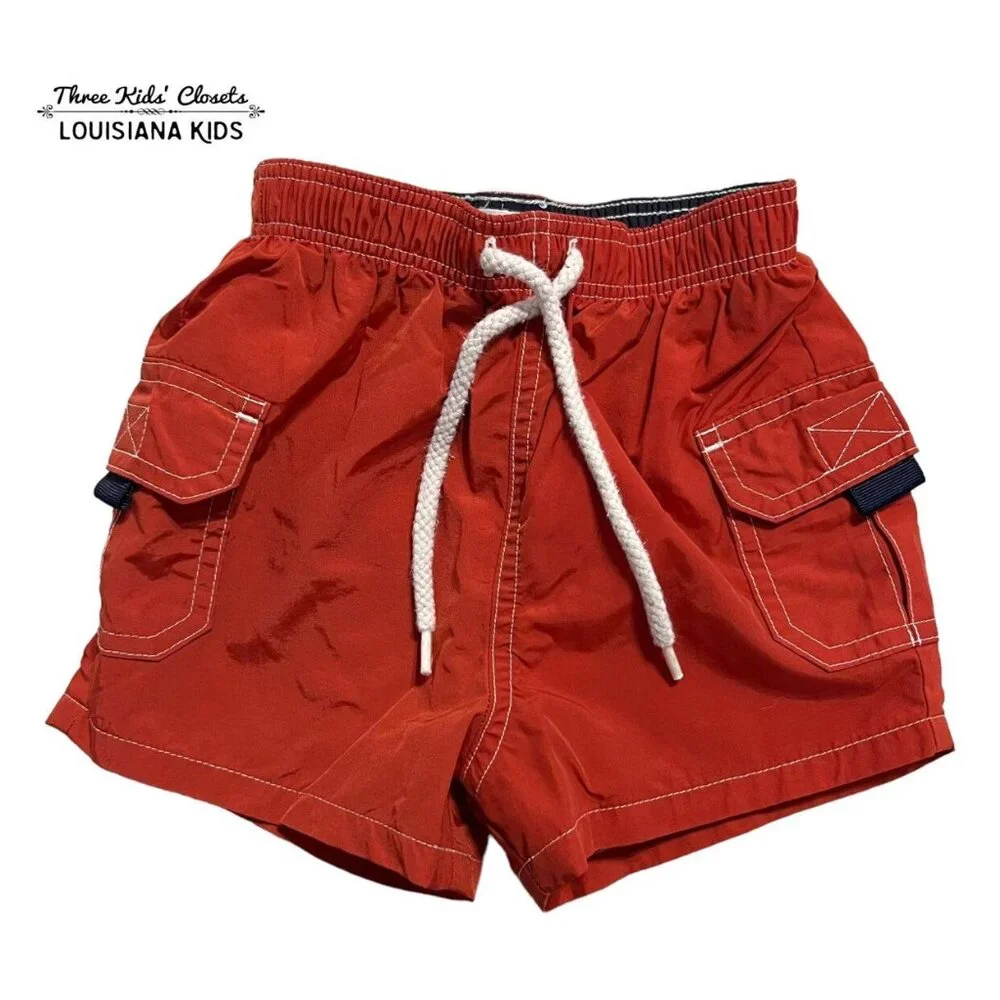 Baby Gap 6-12m Red Cargo Swim Trunks